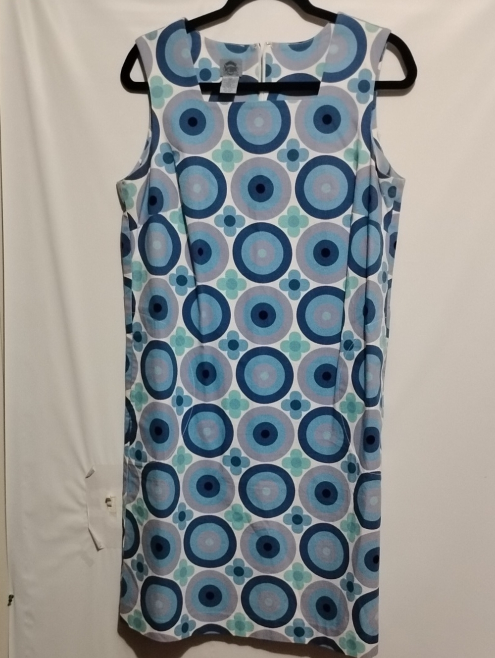 Cambridge Dry Goods Blue & Aqua Retro-Style Circle Shift Dress